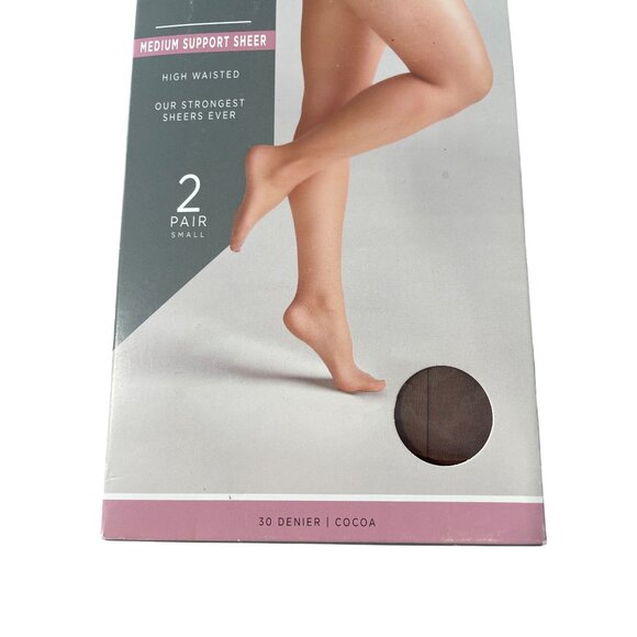 Silk Impressions Pantyhose Size Small Medium Support Sheer 2 Pairs 30 Denier NEW - Picture 2 of 6
